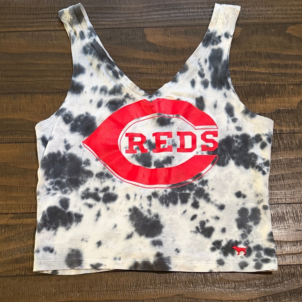 PINK Tie-Dye Reds Crop Top